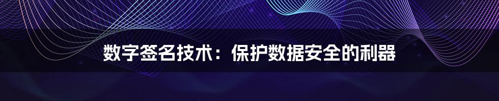 数字签名技术：保护数据安全的利器