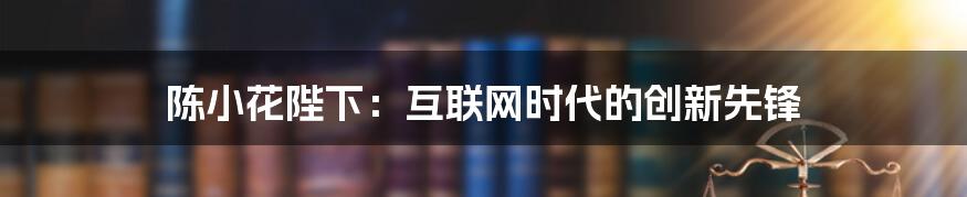 陈小花陛下：互联网时代的创新先锋