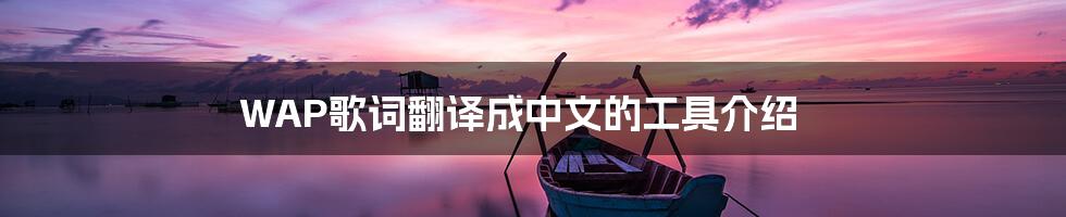 WAP歌词翻译成中文的工具介绍