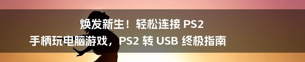 焕发新生！轻松连接 PS2 手柄玩电脑游戏，PS2 转 USB 终极指南