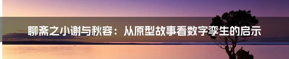 聊斋之小谢与秋容：从原型故事看数字孪生的启示