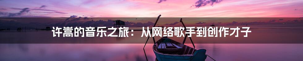 许嵩的音乐之旅：从网络歌手到创作才子