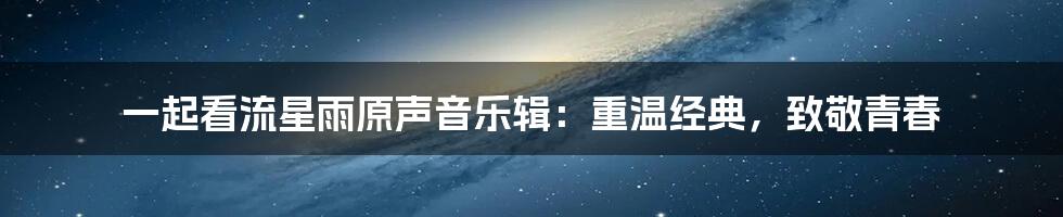 一起看流星雨原声音乐辑：重温经典，致敬青春