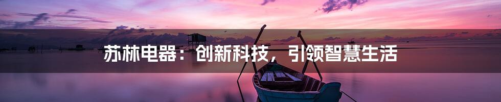 苏林电器：创新科技，引领智慧生活