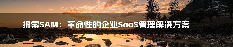 探索SAM：革命性的企业SaaS管理解决方案