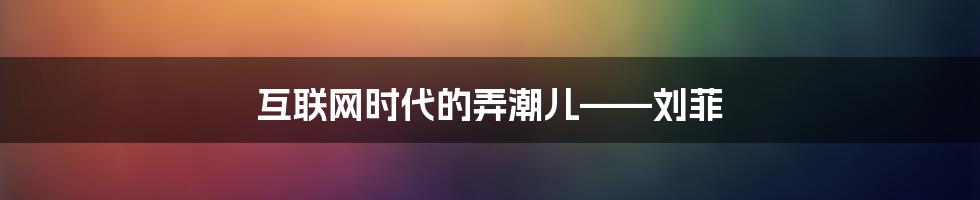 互联网时代的弄潮儿——刘菲