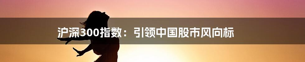 沪深300指数：引领中国股市风向标