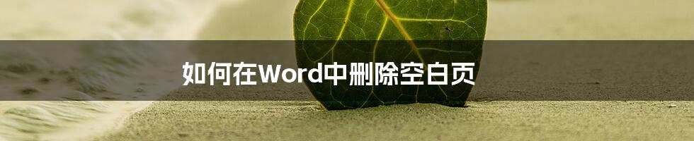 如何在Word中删除空白页