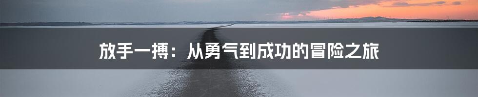 放手一搏：从勇气到成功的冒险之旅