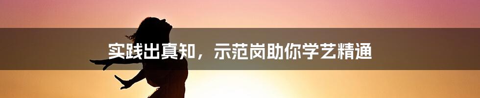 实践出真知，示范岗助你学艺精通