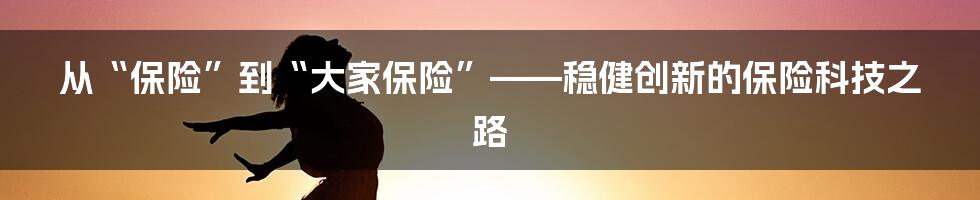 从“保险”到“大家保险”——稳健创新的保险科技之路