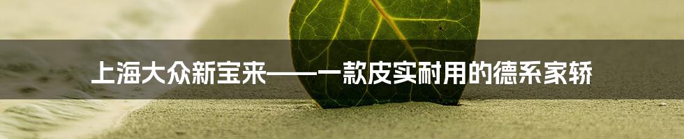 上海大众新宝来——一款皮实耐用的德系家轿