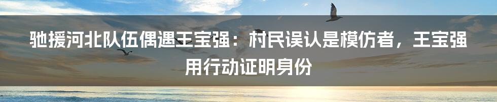 驰援河北队伍偶遇王宝强：村民误认是模仿者，王宝强用行动证明身份