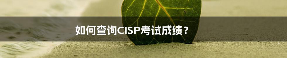 如何查询CISP考试成绩？