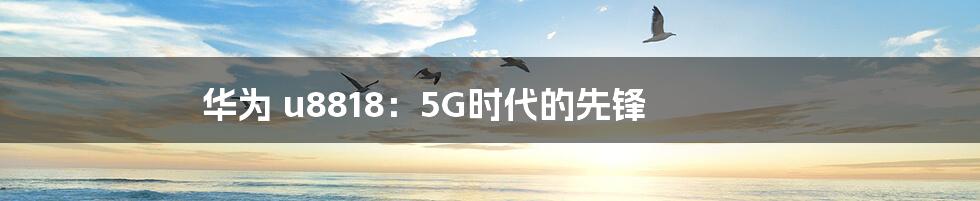 华为 u8818：5G时代的先锋