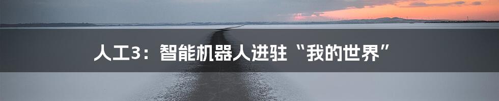 人工3：智能机器人进驻“我的世界”