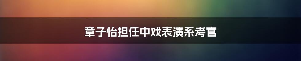 章子怡担任中戏表演系考官