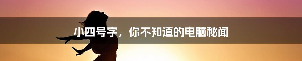 小四号字，你不知道的电脑秘闻