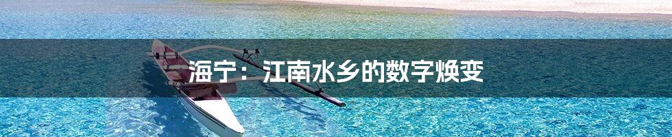 海宁：江南水乡的数字焕变