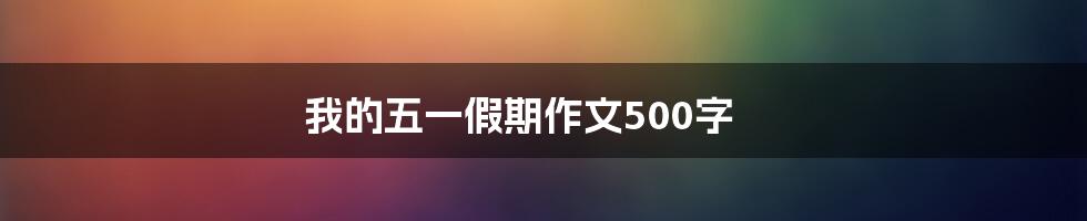 我的五一假期作文500字