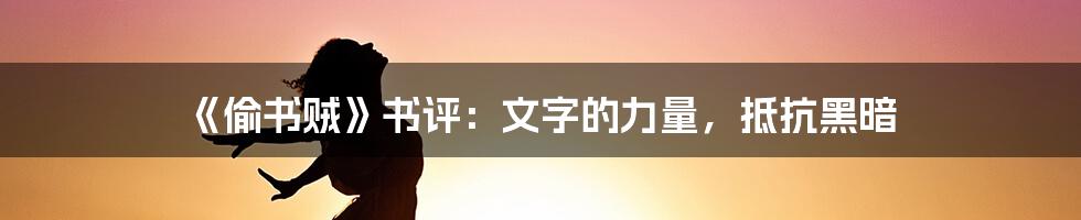 《偷书贼》书评：文字的力量，抵抗黑暗