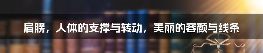 肩膀，人体的支撑与转动，美丽的容颜与线条