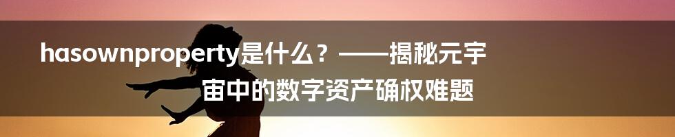 hasownproperty是什么？——揭秘元宇宙中的数字资产确权难题