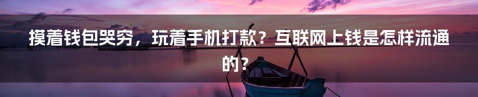 摸着钱包哭穷，玩着手机打款？互联网上钱是怎样流通的？