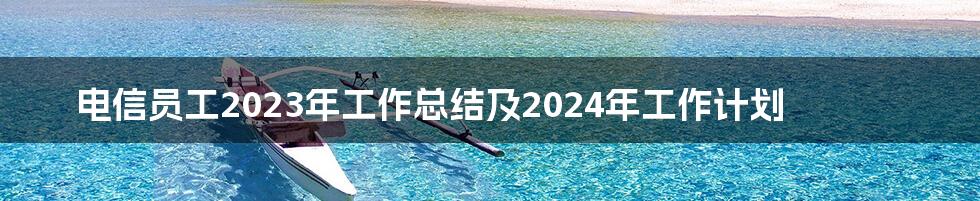 电信员工2023年工作总结及2024年工作计划