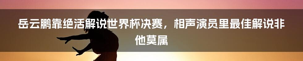 岳云鹏靠绝活解说世界杯决赛，相声演员里最佳解说非他莫属