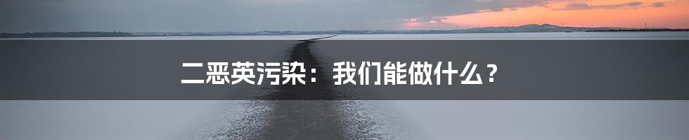 二恶英污染：我们能做什么？