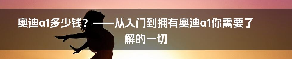 奥迪a1多少钱？——从入门到拥有奥迪a1你需要了解的一切