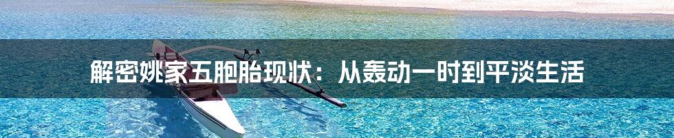 解密姚家五胞胎现状：从轰动一时到平淡生活