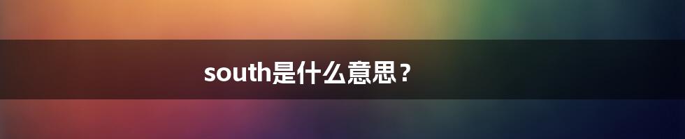 south是什么意思？