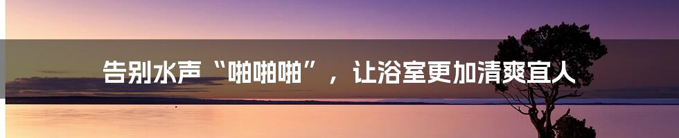 告别水声“啪啪啪”，让浴室更加清爽宜人