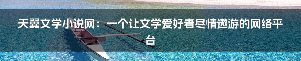 天翼文学小说网：一个让文学爱好者尽情遨游的网络平台