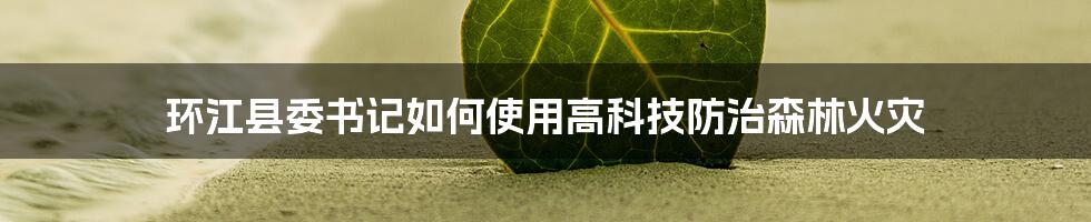 环江县委书记如何使用高科技防治森林火灾