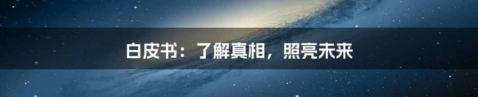 白皮书：了解真相，照亮未来