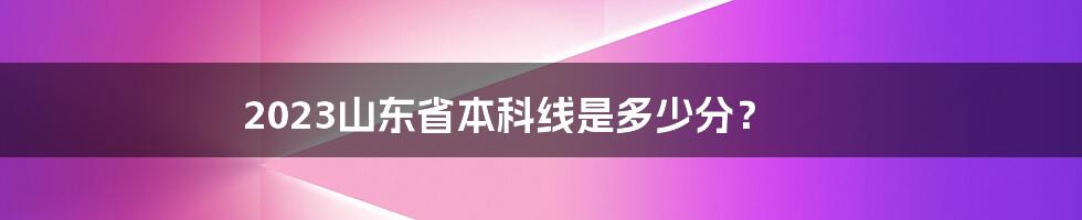 2023山东省本科线是多少分？