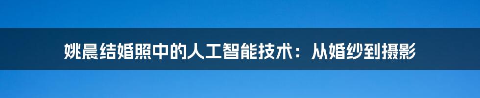 姚晨结婚照中的人工智能技术：从婚纱到摄影