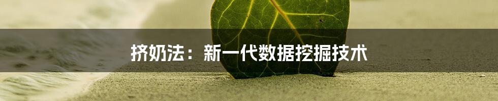 挤奶法：新一代数据挖掘技术