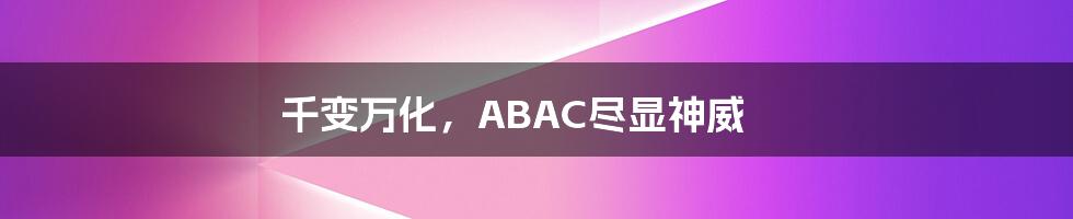 千变万化，ABAC尽显神威