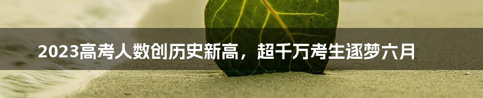 2023高考人数创历史新高，超千万考生逐梦六月