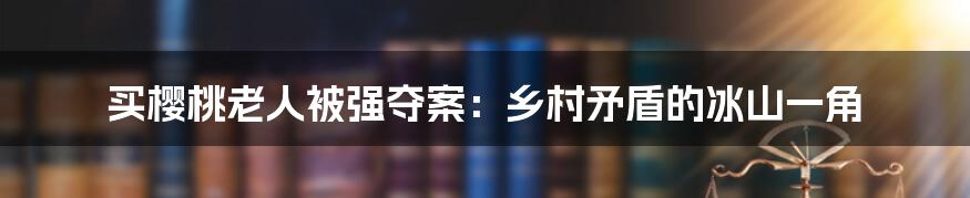 买樱桃老人被强夺案：乡村矛盾的冰山一角