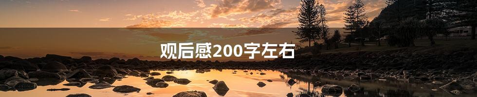 观后感200字左右