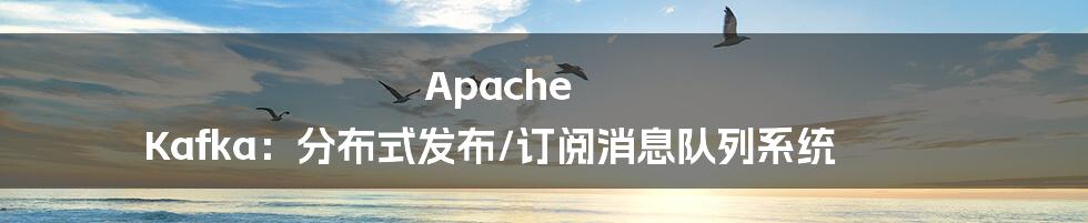 Apache Kafka：分布式发布/订阅消息队列系统