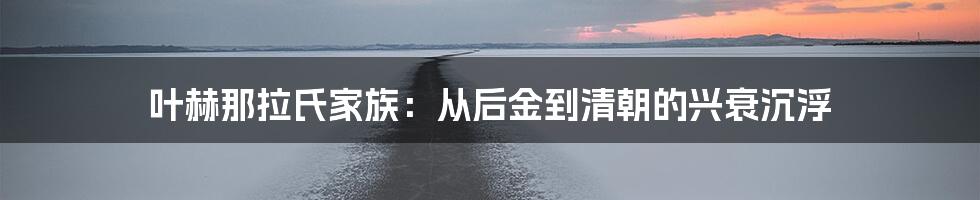 叶赫那拉氏家族：从后金到清朝的兴衰沉浮