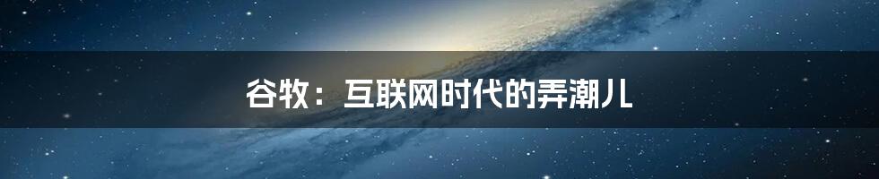 谷牧：互联网时代的弄潮儿