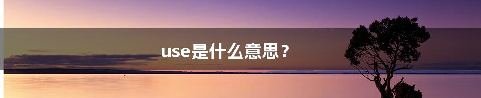 use是什么意思？