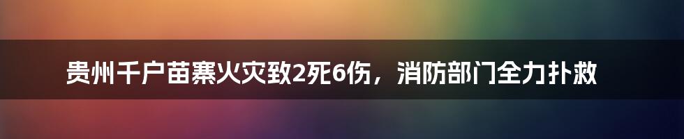 贵州千户苗寨火灾致2死6伤，消防部门全力扑救